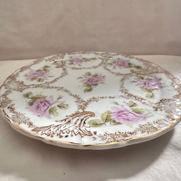 Antique Pink Rose Porcelain Trivet Plate - Picture 4 of 8